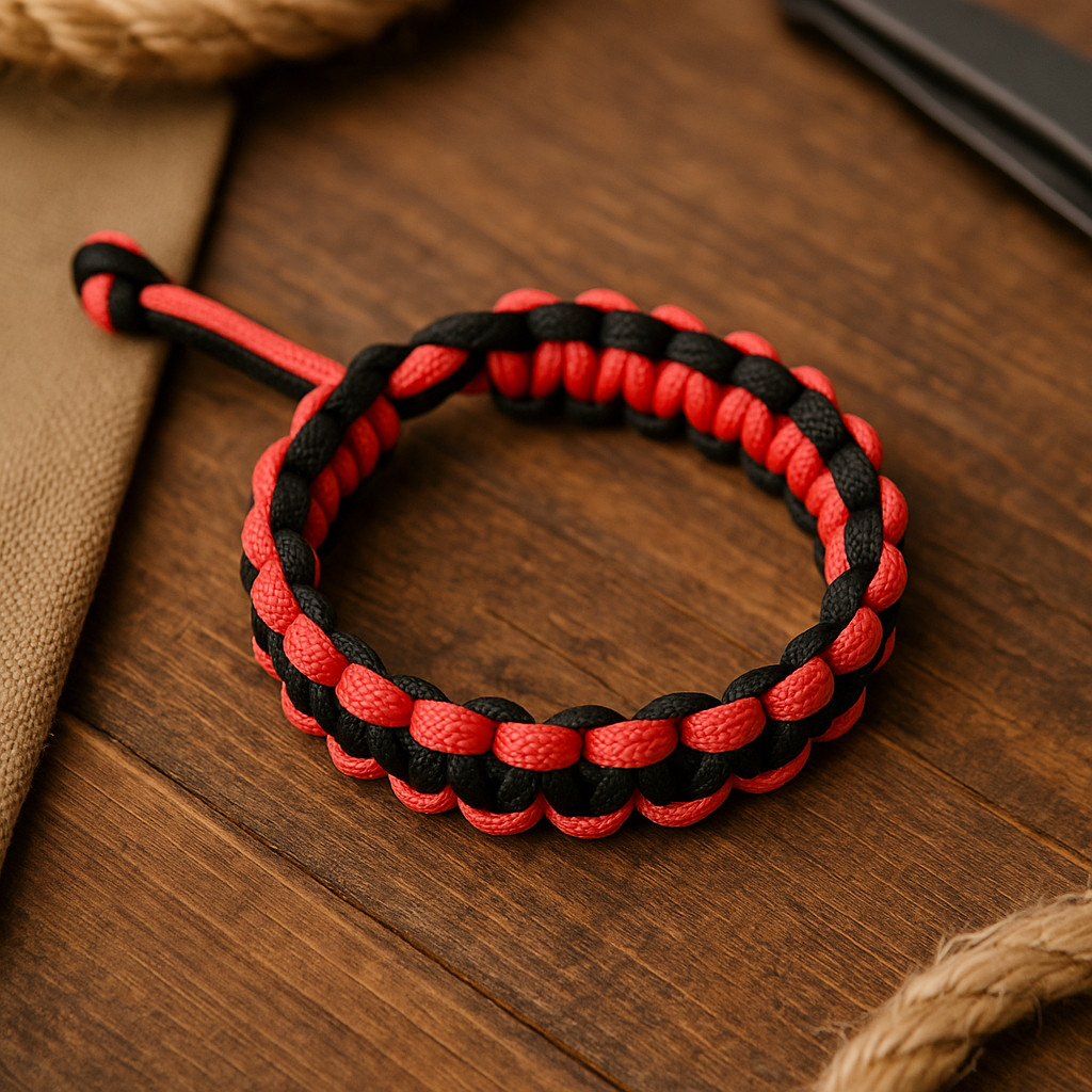 Black and red paracord bracelet