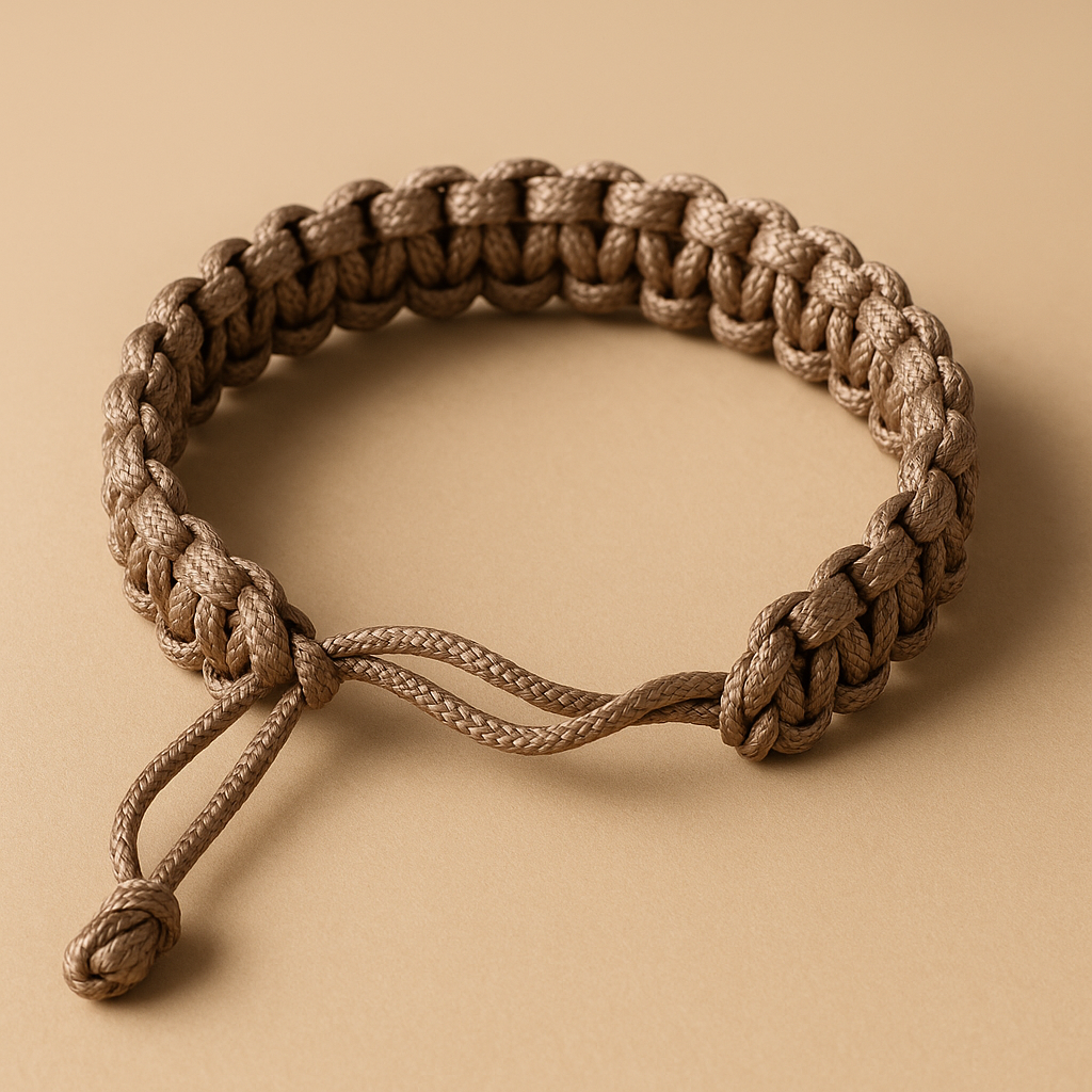 Thin brown paracord bracelet