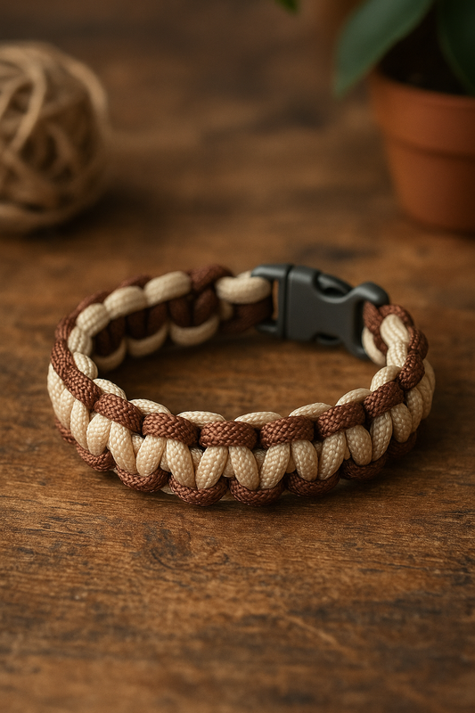 Beige and Brown Paracord Bracelet