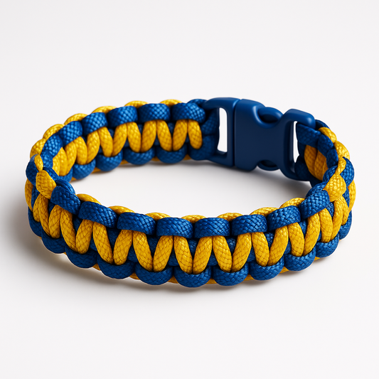 Yellow and blue paracord bracelet