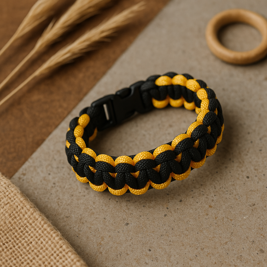 Yellow and Black Paracord Bracelet
