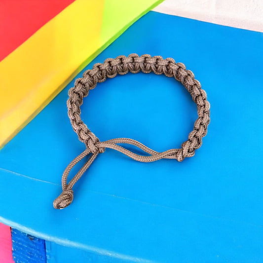 Thin brown paracord bracelet