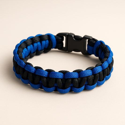 Black and blue paracord bracelet