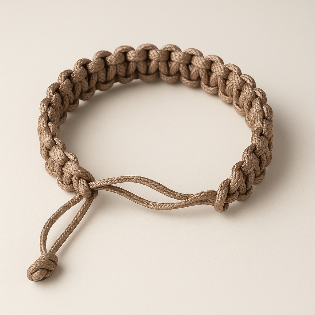 Thin brown paracord bracelet