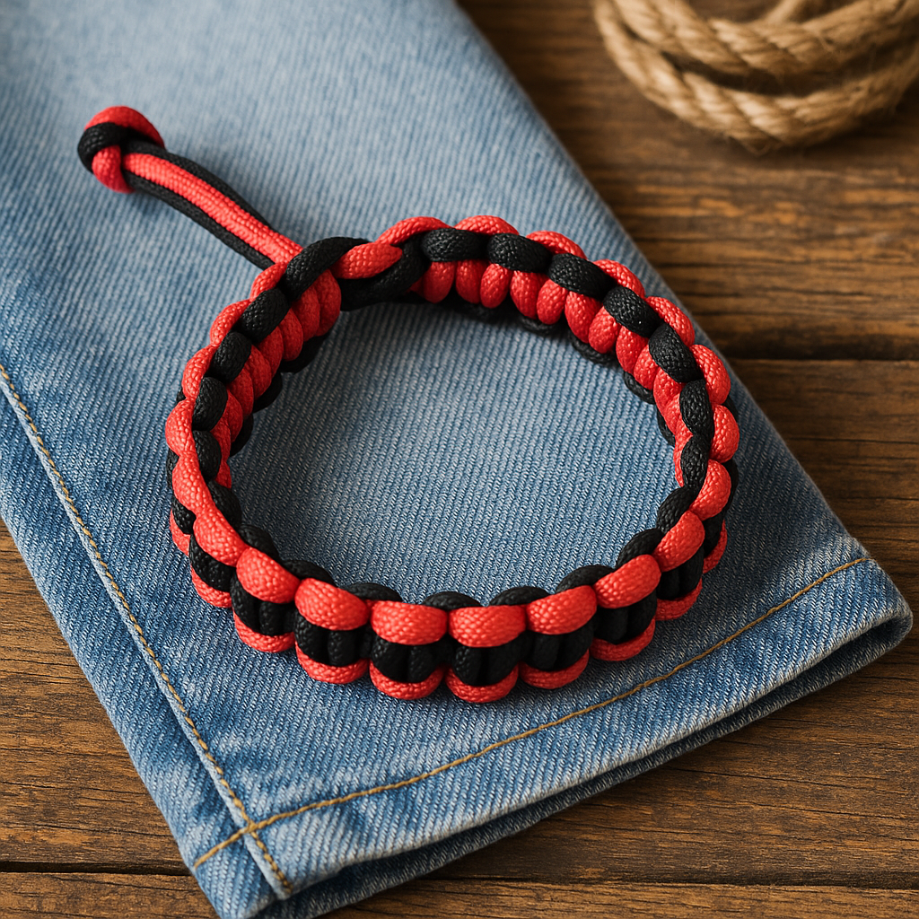 Black and red paracord bracelet