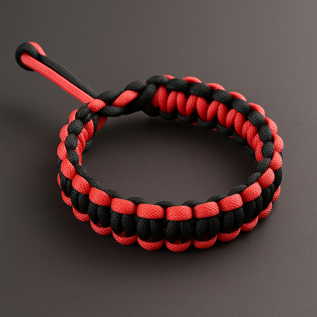 Black and red paracord bracelet