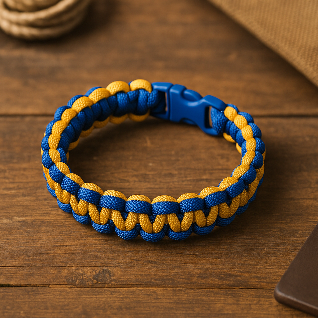 Yellow and blue paracord bracelet