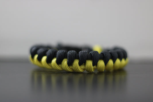 Yellow and black half-braided bracelet