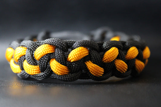 Black and yellow braided bracelet