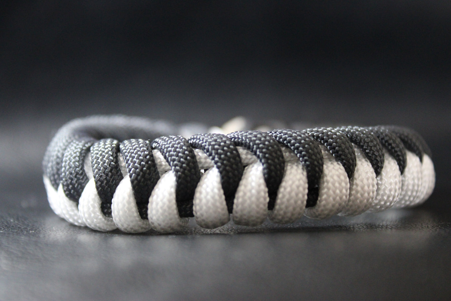 White and black half-braided bracelet