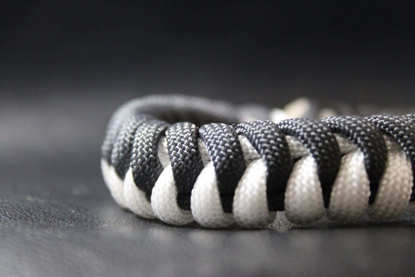 White and black half-braided bracelet
